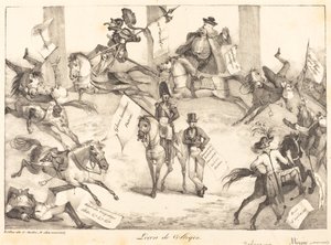 Lição de truque de salto de equitação, 1822. de Eugène Delacroix