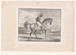 Homem a cavalo no deserto de Eugène Delacroix