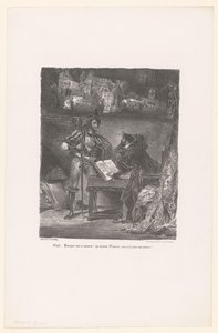 Mephisto aparece a Fausto
Meph: Pourquoi tout ce vacarme? (...) (título sobre o objecto)
Fausto (título da série)
Fausto, tragédie de M. de Goethe (título da série) de Eugène Delacroix