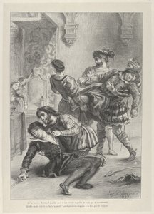 A Morte de Hamlet, 1843., 1843. de Eugène Delacroix