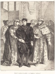 The Queen Tries to Console Hamlet (Act I, Scene II) de Eugène Delacroix