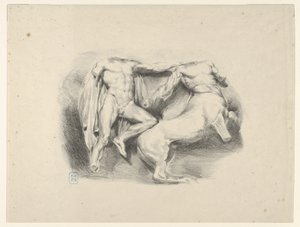 Teseu Conquistador do Centauro Eurito, 1825., 1825. de Eugène Delacroix