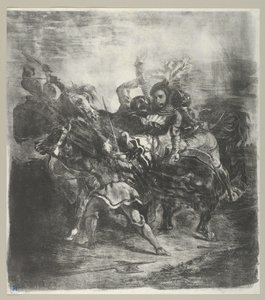 Weislingen atacado pelos Homens de Goetz, 1836-43., 1836-43. de Eugène Delacroix