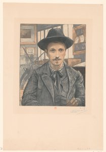 Auto-retrato de Eugène Delâtre de Eugène Delâtre (signed by artist)