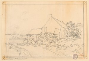 A casa de um camponês em um lago