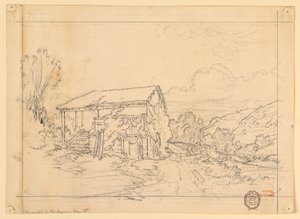 A casa de um camponês em um vale