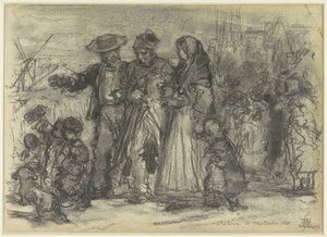 Regresso a casa de um velho soldado, após a batalha de Waterloo Return de Waterloo 1815. (título no objeto)