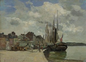 Alemão: Honfleur. Porto de Honfleur: O porto de Eugene Louis Boudin