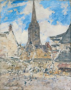 Kotava: "Biot ke Sainte-Catherine uja koe Honfleur (trutca ke Boudin)"
Francês: Le Clocher de Sainte-Catherine, Honfleur de Eugene Louis Boudin