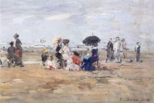 Trouville, cena de praia de Eugene Louis Boudin