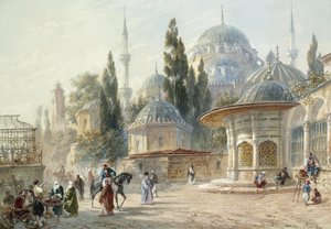 A Mesquita Sehzade em Constantinopla de Eugène Napoleon Flandin