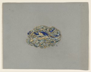 Design para um broche de Eugene Grasset