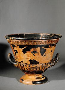 Cratera ática de figura vermelha, chamada cratera de Antaios ...