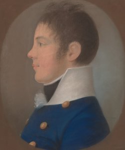 Retrato de um jovem de perfil de European 19th Century