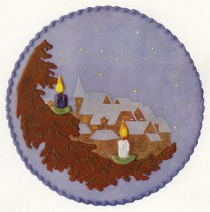 Bolo de Natal com cenário noturno (foto) de European Photographer