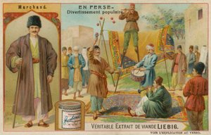 Um comerciante e artistas populares de European School