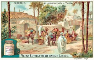 Um caravanserai na Tunísia (chromolitho) de European School