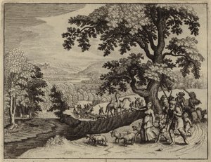 Abraão partindo na sua viagem a Canaã (gravura) de European School