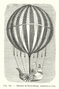 Aerostato da Testu-Brissy, construído em 1785 (gravura) de European School