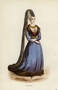 Agnes Sorel (gravura colorida) de European School