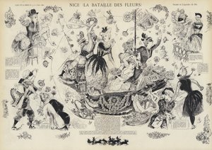 Batalha Anual das Flores, Nice, França (litho) de European School