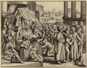 Antíoco e o martírio da mulher com sete filhos (gravura) de European School