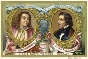 Antoine Watteau e Eugene Delacroix, artistas franceses de European School