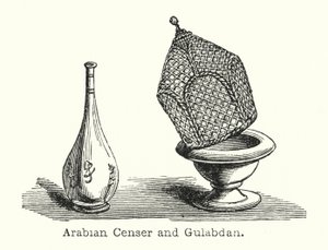 Arabian Censer e Gulabdan (gravura) de European School