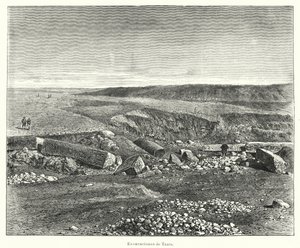 Escavações arqueológicas da antiga cidade egípcia de Tanis (Litho) de European School