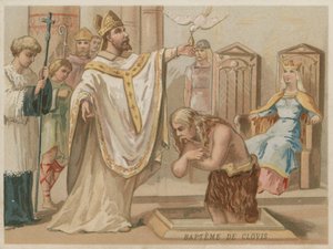 Batismo de Clovis I, rei dos francos, dia de Natal 496 de European School