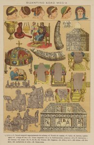 Idade Média Bizantina (cor litho) de European School