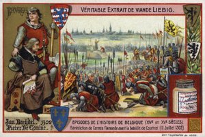 Bênção do exército flamengo antes da batalha de Courtrai, 1302 de European School