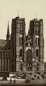Bruxelles/Bruxelas: Igreja dos Santos Miguel e Gudule (litho) de European School