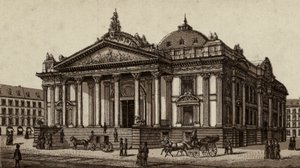 Bruxelas/Bruxelas: A bolsa de valores (litho) de European School