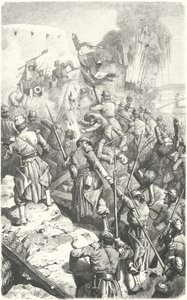 Captura do Reduto de Malakoff durante o Cerco de Sevastopol, 8 de Setembro de 1855 (gravura) de European School