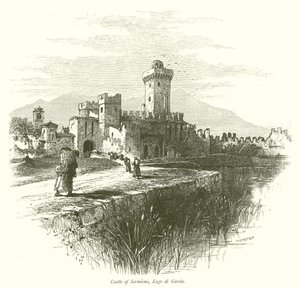 Castelo de Sermione, Lago Garda (gravura) de European School
