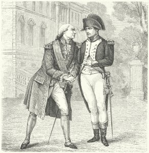 Carlos IV de Espanha com Napoleão (gravura) de European School