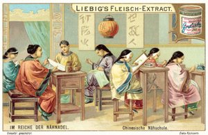 Escola chinesa de bordados (chromolitho) de European School