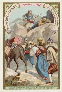 Cristãos buscando refúgio nas montanhas de Creta, na Guerra Greco-Turca, em fevereiro de 1897