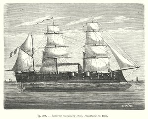 Corveta Blindada Alma, construída em 1865 (gravura) de European School