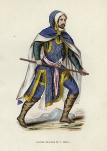 Costume Militaire Du XVe Siecle (gravura a cores) de European School
