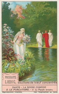 Dante, A Divina Comédia, cartão Liebig, início do século XX (cromo) de European School