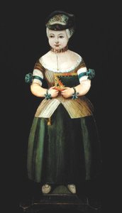 Dummy Board of a Young Girl (óleo a bordo) de European School