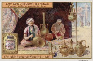 Cobre gravado e fumegado, Índia (chromolitho) de European School