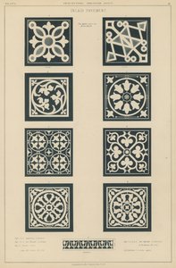 Exemplos de pavimentos incrustados do Baptistério e da Igreja de San Miniato al Monte, Florença, e da Catedral de Lucca, Itália (Litho) de European School