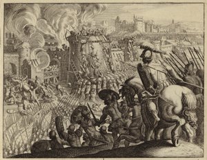 Queda de Jerusalém para os babilónios (gravura) de European School