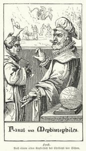 Fausto e Mefistófeles (gravura) de European School