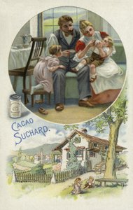 Alimentando uma criança pequena Suchard cacau de European School