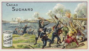 Lutando em Taku, China, Boxer Rebellion, 1900 de European School