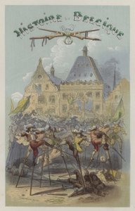 Luta em palafitas em Namur (gravura colorida) de European School